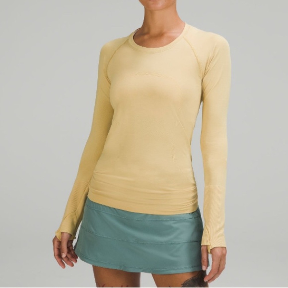 Women's lululemon swiftly tech long sleeve shirt 2.0  golden sand size 10
